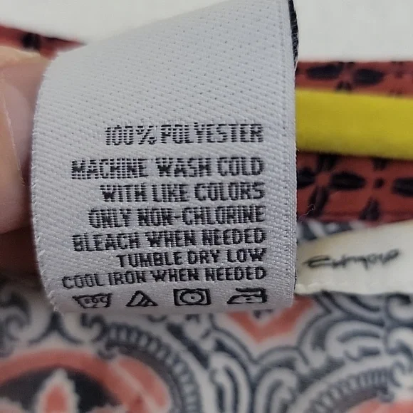 American Rag Orange, Navy & Off White Sheer Boho Print M - Picture 8 of 15